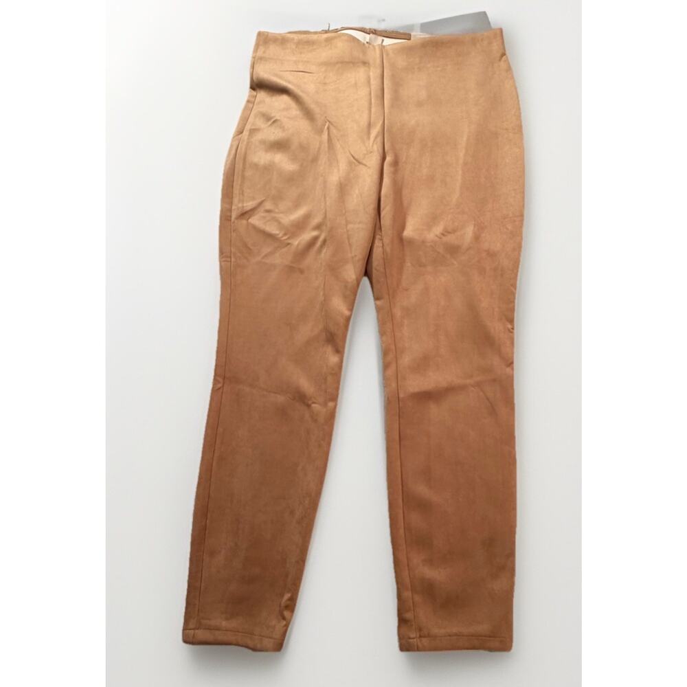 Chico's Vegan Suede Ankle Leggings Dusty Cedar 3 Elastic Waist Stretch NWT